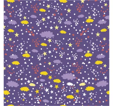 Vinilo adhesivo para muebles de estrellas y nubes - TenVinilo