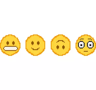 Vinilo pared emoji pixel art - TenVinilo
