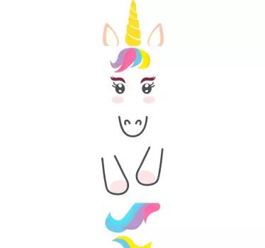 Vinilo unicornio para puerta - TenVinilo
