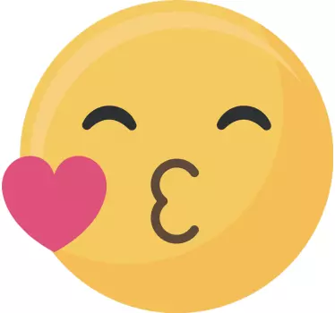 Sticker de amor Emoticono beso - TenVinilo