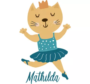 Vinilo animal gatita bailarina - TenVinilo