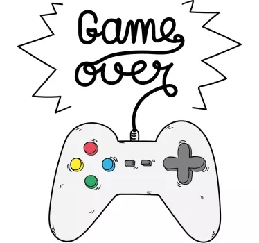 Vinilo gamer para pared juveniles game over - TenVinilo