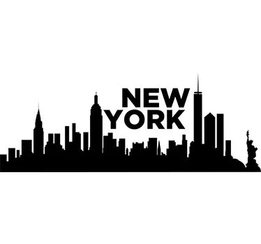 Vinilo para pared living skyline Nueva York - TenVinilo