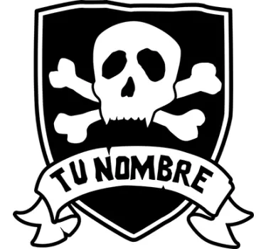 Vinilo personalizable escudo pirata - TenVinilo