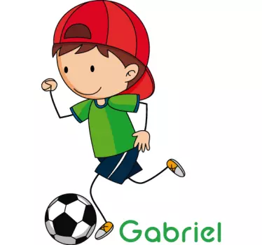 Vinilo infantil personalizable niño balón - TenVinilo