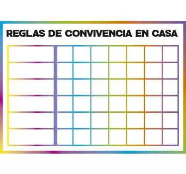 Vinilo pizarra reglas de la casa de convivencia para niños - TenVinilo