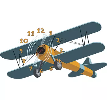 Vinilo reloj infantil avión - TenVinilo