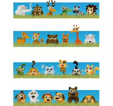 Vinilo stickers cenefa animales - TenVinilo