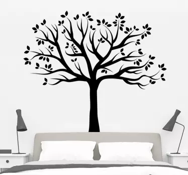 Vinilo decorativo silueta árbol otoñal - TenVinilo