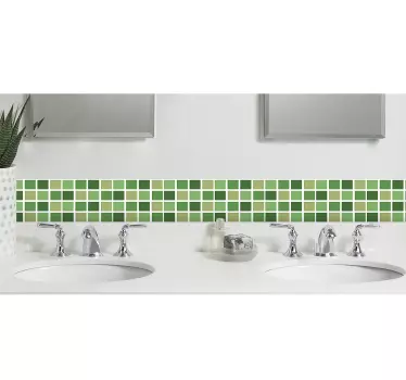 Vinilo azulejos tonos verdes - TenVinilo