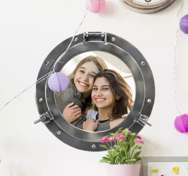 Vinilo 3d pared ojo de buey personalizable - TenVinilo