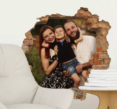 Pegatinas personalizadas agujero pared ladrillo - TenVinilo