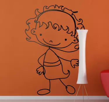 Vinilo decorativo infantil niña feliz - TenVinilo