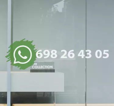 Vinilo escaparate WhatsApp personalizable - TenVinilo