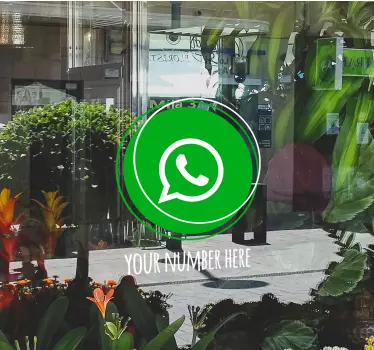 Vinilo para escaparates logo WhatsApp personalizado - TenVinilo