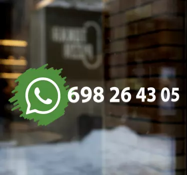 Vinilo escaparate WhatsApp personalizable - TenVinilo