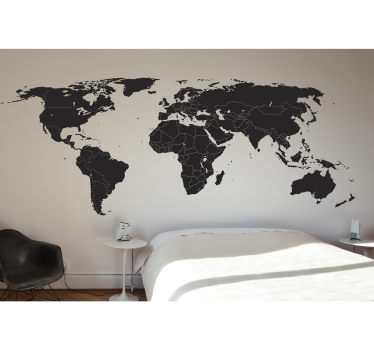 Vinilo mapamundi decorativo fronteras - TenVinilo