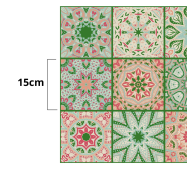 Vinilo mueble Azulejos de tonos azules y verdes como decoración c - TenVinilo