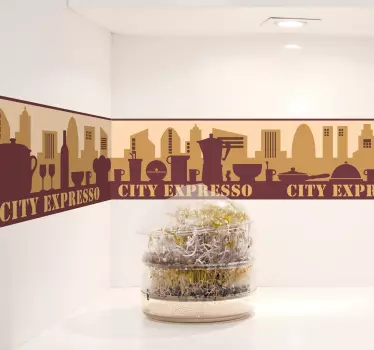 Adhesivo cenefa city expresso - TenVinilo