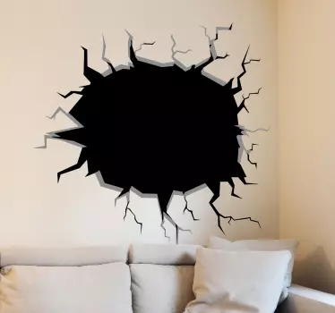 Adhesivo decorativo agujero en la pared - TenVinilo