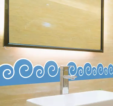Vinilo para baño dos olas - TenVinilo