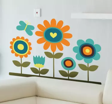 Adhesivo decorativo mariposa en el jardín - TenVinilo