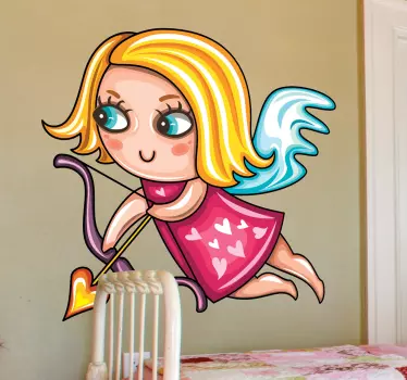 Adhesivo infantil niña Cupido rubia - TenVinilo