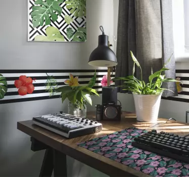 Vinilo para comedor Cenefa estampado jungla - TenVinilo
