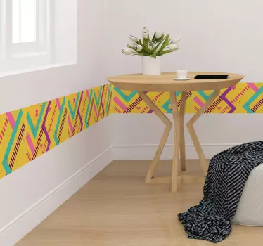 Vinilo pared cenefa estilo Memphis - TenVinilo
