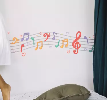 Vinilo pared notas musicales - TenVinilo