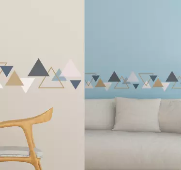 Vinilo pared triángulos minimalistas - TenVinilo