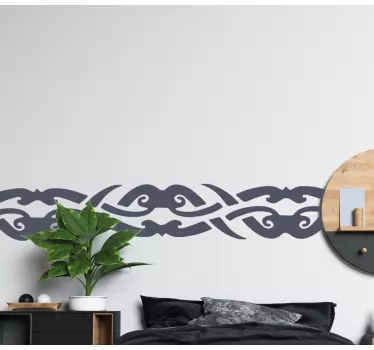 Cenefa decorativa Diseño tribal monocolor - TenVinilo