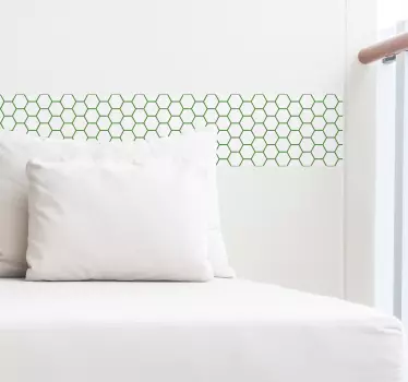 Cenefa decorativa formas hexagonales verdes - TenVinilo
