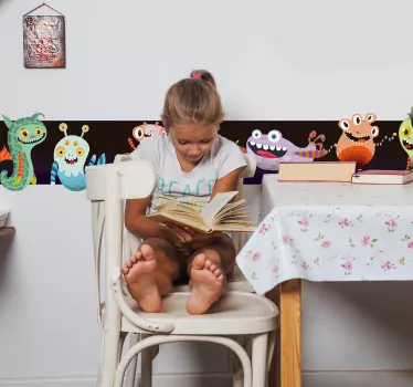 Cenefa adhesiva infantil monstruos alegres - TenVinilo