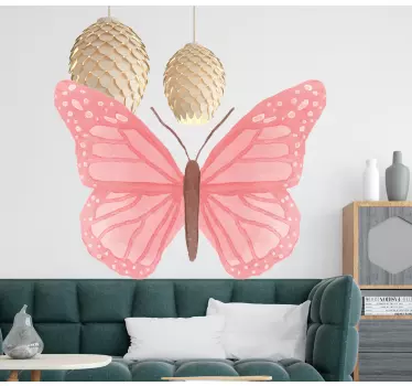 Cenefa decorativa Mariposas de azulejo rosa - TenVinilo