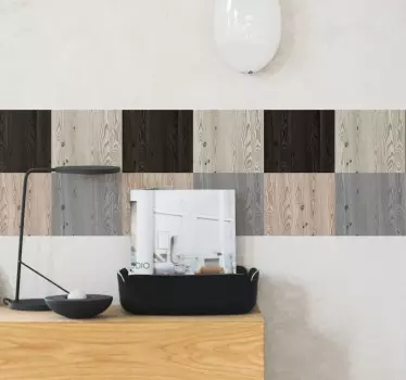Cenefa adhesiva patrón de madera gris - TenVinilo