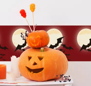 Cenefa guirnaldas Halloween de murciélagos - TenVinilo