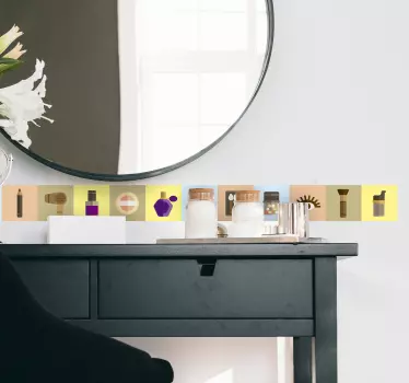Cenefa para centro de estética kit de maquillaje - TenVinilo