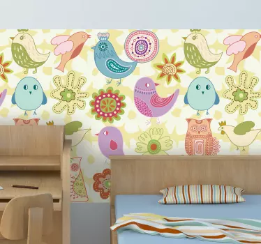 Vinilo pared Pieza vinilo infantil aves - TenVinilo