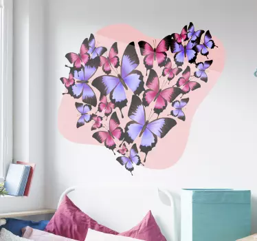 Vinilo decorartivo mariposas forma corazón - TenVinilo