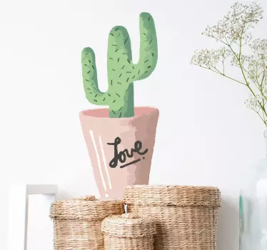 Pegatina cactus maceta love - TenVinilo