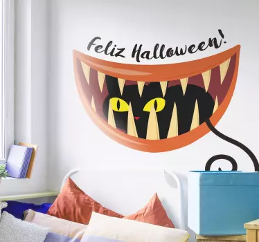 Vinilo Halloween gato negro - TenVinilo