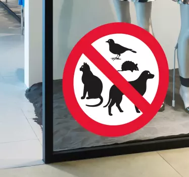 Pegatina icono prohibido animales - TenVinilo