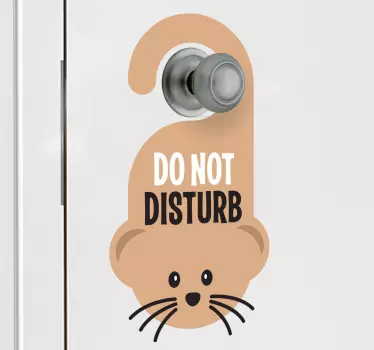 Vinilo para puerta do not disturb ratón - TenVinilo