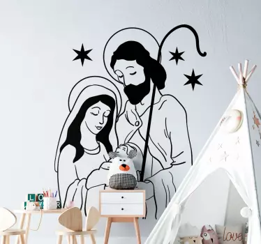 Pegatina navidad nacimiento de Jesús - TenVinilo