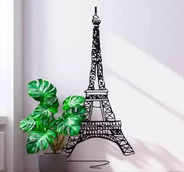 Vinilo pared París Torre Eiffel minimalista - TenVinilo