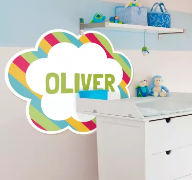 Pegatina personalizable forma de nube - TenVinilo