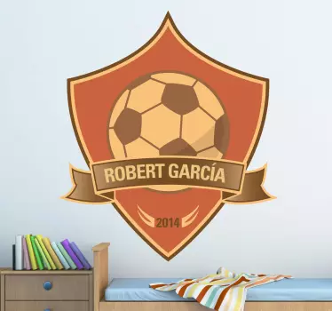 Pegatina personalizada campeón fútbol - TenVinilo