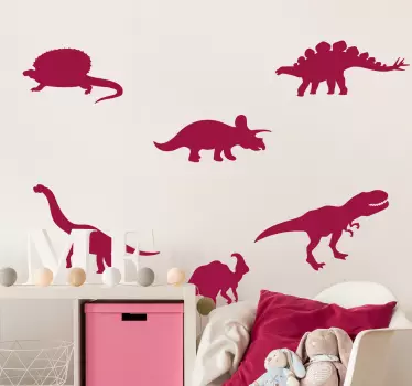 Pegatinas infantiles de dinosaurios variados - TenVinilo