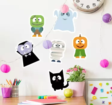 Pegatinas monstruos Halloween - TenVinilo
